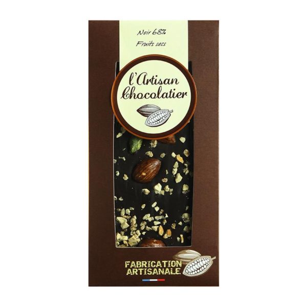 Tablette de chocolat Noir 68% Fruits Secs L'Artisan Chocolatier Les Mini Chefs