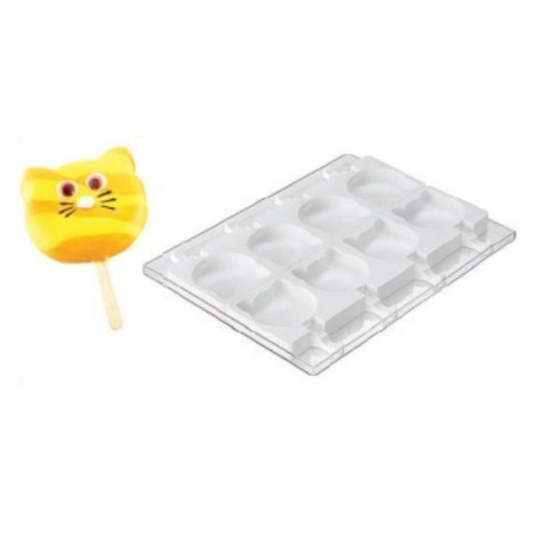 Moules à glaces Miaou Tête de chat en silicone Les Mini Chefs