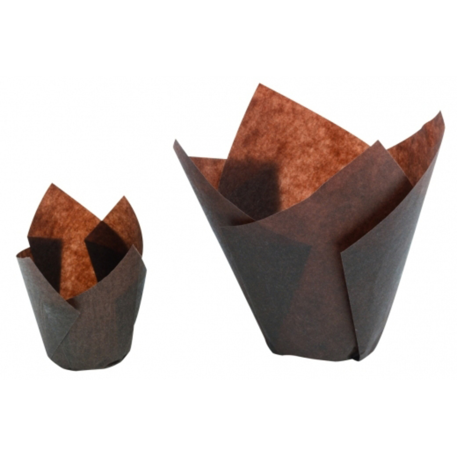 Moules Tulipcup Papier Marron Foncé Les Mini Chefs