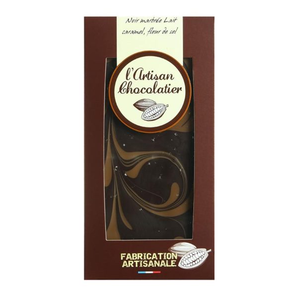 Tablette de chocolat Noir Marbrée Lait Caramel Fleur de Sel L'Artisan Chocolatier Les Mini Chefs